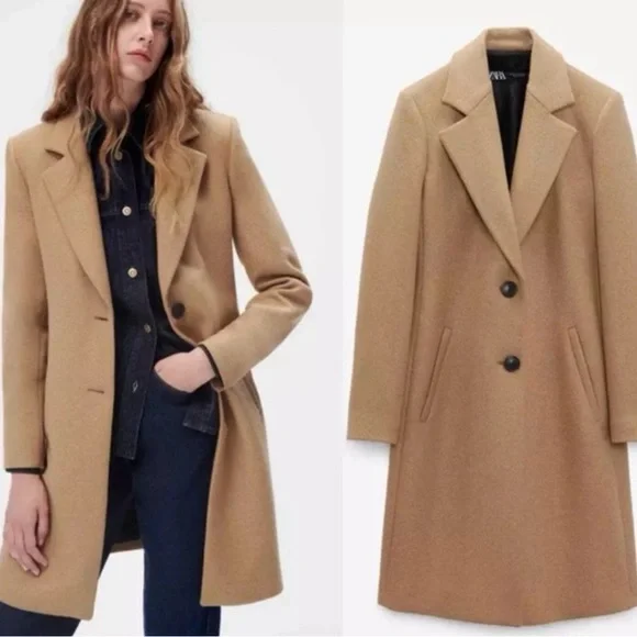 Zara Tan Women's Blazer Coat - Picture 9 of 11